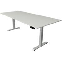 Kerkmann Elektronisch Höhenverstellbar Sitz-Stehschreibtisch Hellgrau T-Fuß 2.250 (B) x 1.000 (T) x 1.290 (H) mm Metall, Holz
