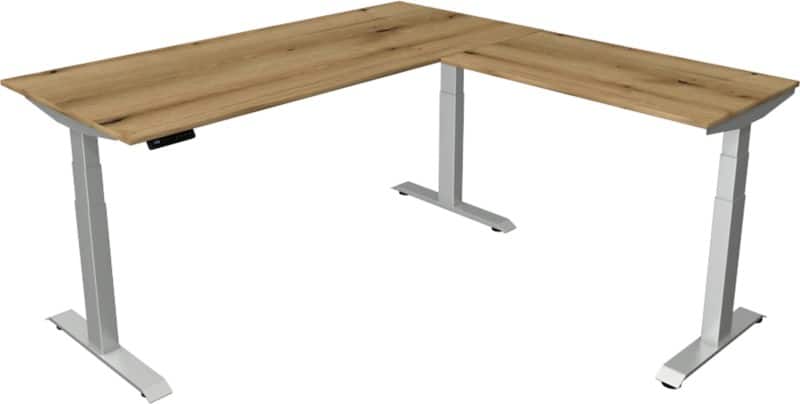 Kerkmann Elektronisch Höhenverstellbar Sitz-Stehschreibtisch Eiche T-Fuß 1.800 (B) x 1.800 (T) x 1.290 (H) mm Metall, Holz