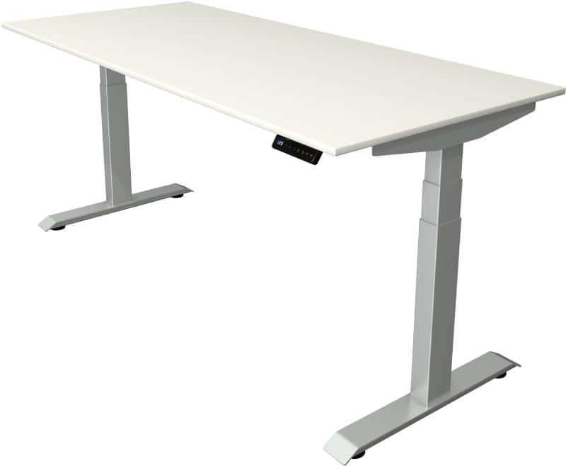 Kerkmann Elektronisch Höhenverstellbar Sitz-Stehschreibtisch Weiß T-Fuß 1.800 (B) x 800 (T) x 1.290 (H) mm Metall, Holz