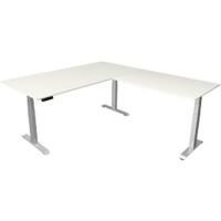 Kerkmann Elektronisch Höhenverstellbar Sitz-Stehschreibtisch Weiß T-Fuß 2.000 (B) x 2.200 (T) x 1.290 (H) mm Metall, Holz