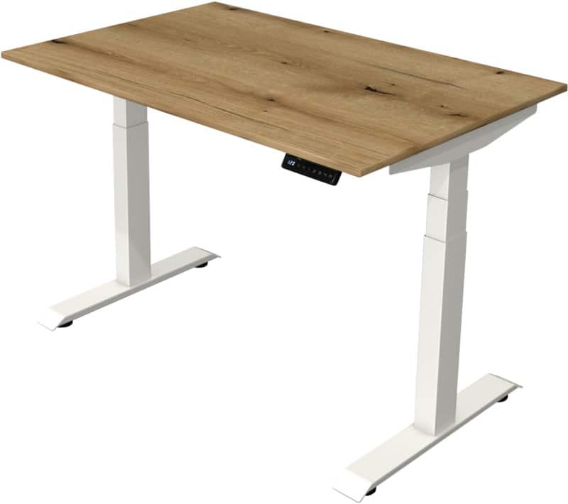Kerkmann Elektronisch Höhenverstellbar Sitz-Stehschreibtisch Eiche T-Fuß 1.200 (B) x 800 (T) x 1.290 (H) mm Metall, Holz