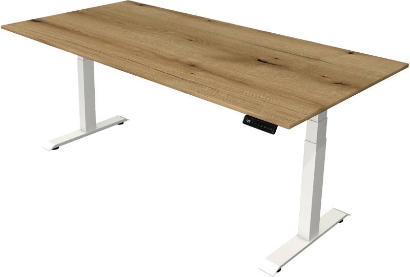 Kerkmann Elektronisch Höhenverstellbar Sitz-Stehschreibtisch Eiche T-Fuß 2.000 (B) x 1.000 (T) x 1.290 (H) mm Metall, Holz