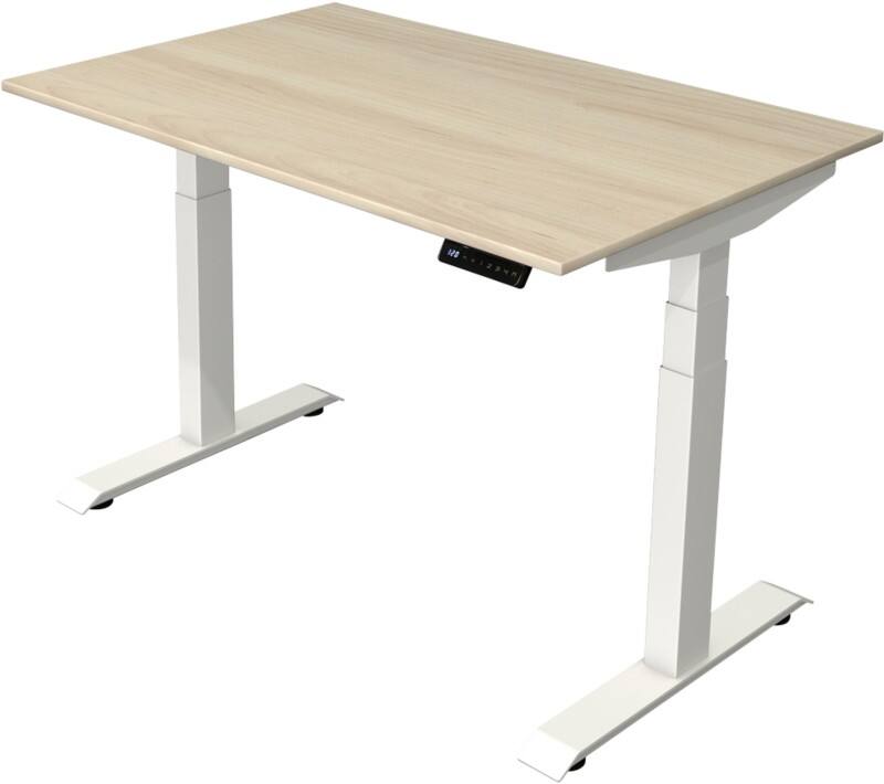 Kerkmann Elektronisch Höhenverstellbar Sitz-Stehschreibtisch Ahorn T-Fuß 1.200 (B) x 800 (T) x 1.290 (H) mm Metall, Holz