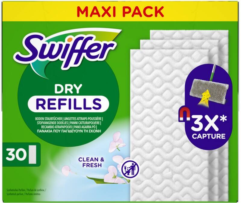 Swiffer Bodenwischtücher  36,6 (B) x 15,6 (T) x 27,2 (H) cm 8700216677301 30 Stück