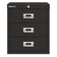 Bisley Metall Schubladenschrank 3 Schübe 279 x 407 x 325 mm Schwarz  