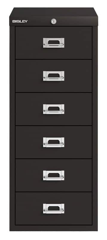 Bisley Metall Schubladenschrank 6 Schübe 279 x 407 x 590 mm Schwarz  