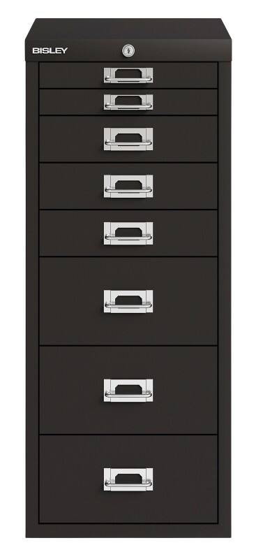 Bisley Metall Schubladenschrank 7 Schübe 279 x 407 x 590 mm Schwarz  