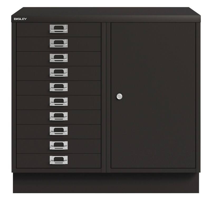 Bisley Metall Schubladenschrank 10 Schübe 700 x 452 x 670 mm Schwarz  