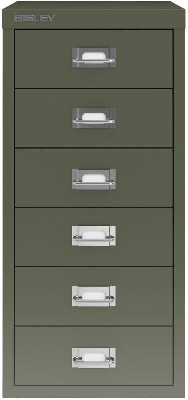 Bisley Metall Schubladenschrank 6 Schübe 279 x 380 x 325 mm Grün  