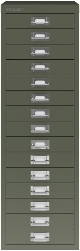 Bisley Metall Schubladenschrank 15 Schübe 279 x 380 x 860 mm Grün  