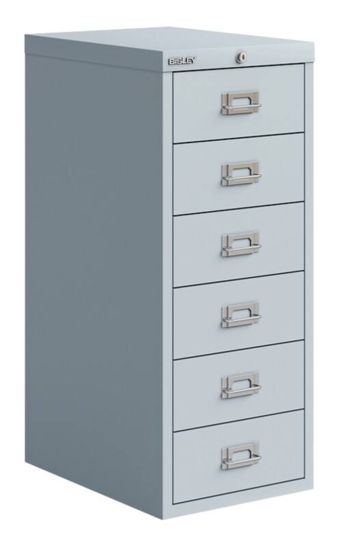 Bisley Metall Schubladenschrank 6 Schübe 279 x 407 x 590 mm Grau  