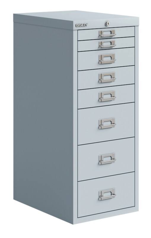 Bisley Metall Schubladenschrank 7 Schübe 279 x 407 x 590 mm Grau  