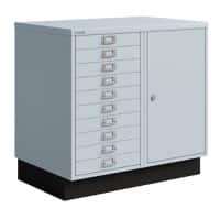 Bisley Metall Schubladenschrank 10 Schübe 700 x 452 x 670 mm Grau  