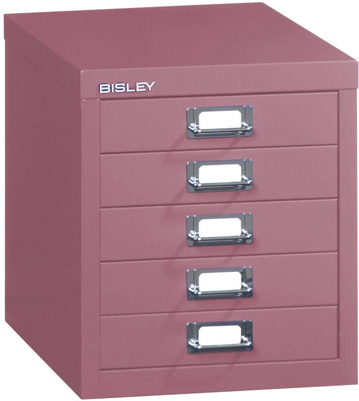 Bisley Metall Schubladenschrank 5 Schübe 279 x 380 x 325 mm Rosa  
