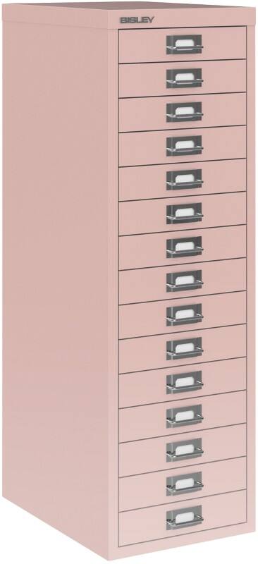 Bisley Metall Schubladenschrank 15 Schübe 279 x 380 x 860 mm Rosa  