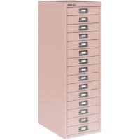 Bisley Metall Schubladenschrank 15 Schübe 279 x 380 x 860 mm Rosa  