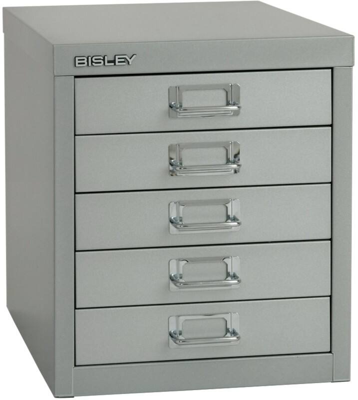 Bisley Metall Schubladenschrank 5 Schübe 279 x 380 x 325 mm Silber  