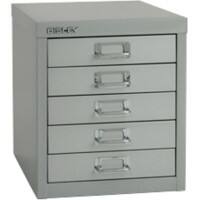 Bisley Metall Schubladenschrank 5 Schübe 279 x 380 x 325 mm Silber  