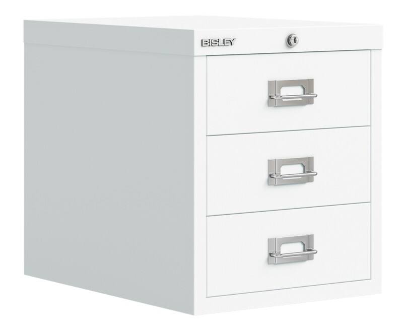Bisley Metall Schubladenschrank 3 Schübe 279 x 407 x 325 mm Weiß  