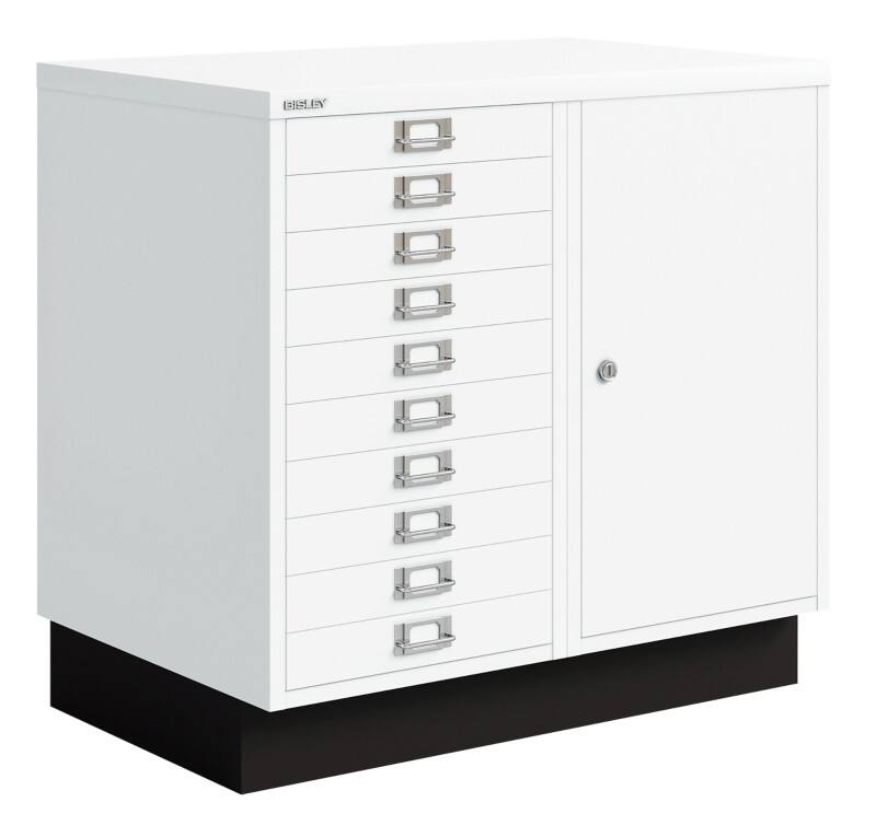 Bisley Metall Schubladenschrank 10 Schübe 700 x 452 x 670 mm Weiß  