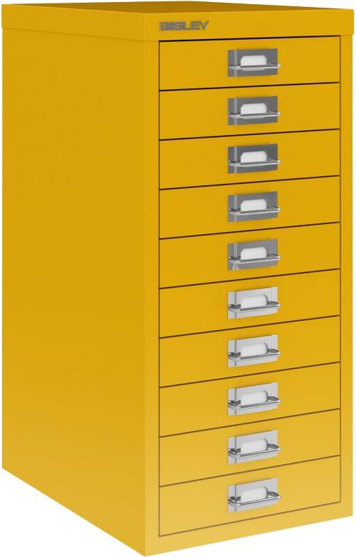Bisley Metall Schubladenschrank 10 Schübe 279 x 380 x 590 mm Gelb  