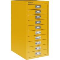 Bisley Metall Schubladenschrank 10 Schübe 279 x 380 x 590 mm Gelb  