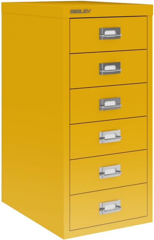 Bisley Metall Schubladenschrank 6 Schübe 279 x 380 x 325 mm Gelb  
