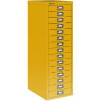 Bisley Metall Schubladenschrank 15 Schübe 279 x 380 x 860 mm Gelb  