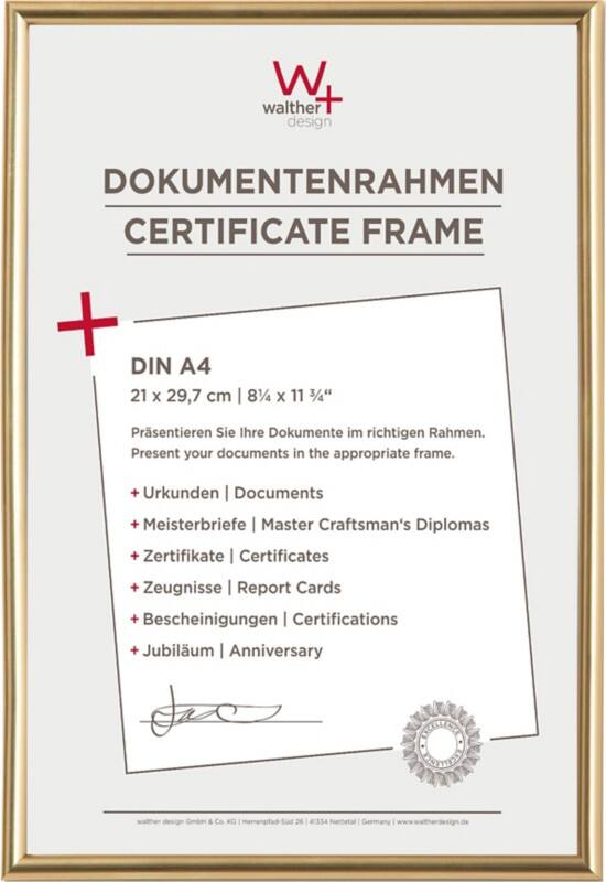 walther design DIN A4 Bilderrahmen KG130H 22,1 (B) x 1,9 (T) x 30,8 (H) cm KG130H