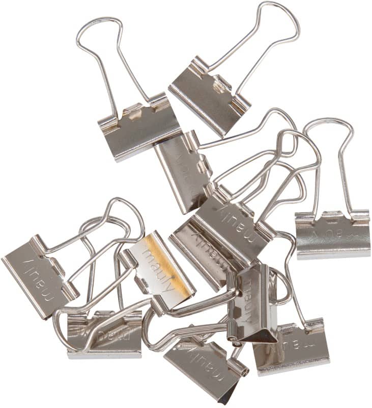 Maul Foldback-Klammer Metall 13 mm Silber 12 Stück