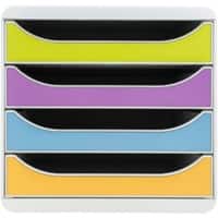 Exacompta Pop'N Co Schubladenbox Kunststoff Farbig sortiert 4 Schubladen 27,8 x 34,7 x 26,7 cm