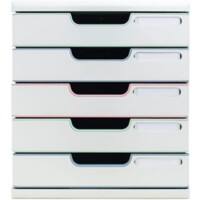 Exacompta AutentiK Schubladenbox Kunststoff Weiß 5 Schübe 28,8 x 35 x 32 cm DIN A4+