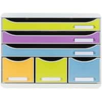 Exacompta Pop'N Co Schubladenbox Kunststoff Farbig Sortiert 6 Schubladen 35,5 x 27 x 27,1 cm