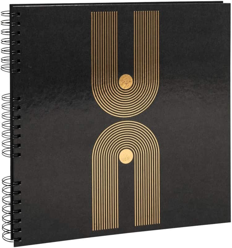 Exacompta Graphik Fotoalbum Spirale Hardcover 32 x 32 cm Schwarz 60 Seiten
