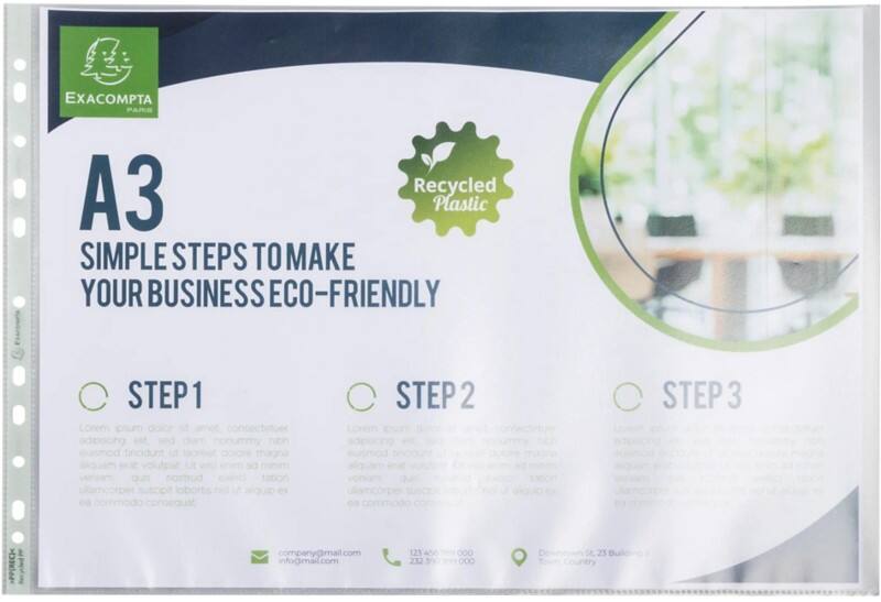 Exacompta Forever Klarsichthüllen DIN A4 quer Transparent 11 Löcher 6230E 10 Stück