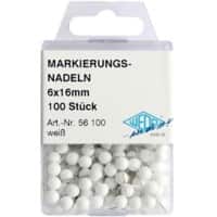 WEDO Stecknadeln Metall Weiß 100 Stück