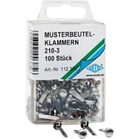 WEDO Musterbeutelklammer Metall 70 mm Silber 1000 Stück