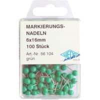 WEDO Stecknadeln Metall Grün 100 Stück