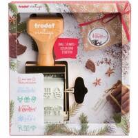 Trodat 1128 Vintage-Weihnachtsausgabe Stempel Deutsch Braun 15,5 x 15,5 x 16,8 cm