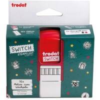 Trodat 4922 Stempel Switch Weihnachtsmotive Deutsch Rot 10,3 x 4,1x 7,9 cm