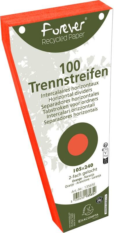 Exacompta Forever Trennstreifen Blanko 105 x 240 mm Orange Karton 13565E 600 Stück