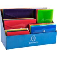 Exacompta Iderama PP Dokumentenmappe + Display 34480E Druckknopf PP (Polypropylen) Hoch und Quer 17 (B) x 24 (T) x 37 (H) cm Farbig sortiert 60 Stück