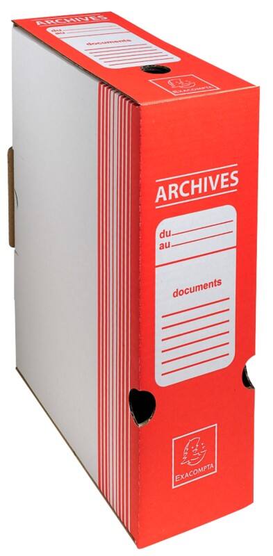 Exacompta Archivbox 261009H DIN A4 Pappkarton 35 (B) x 10 (T) x 25 (H) cm Rot  50 Stück