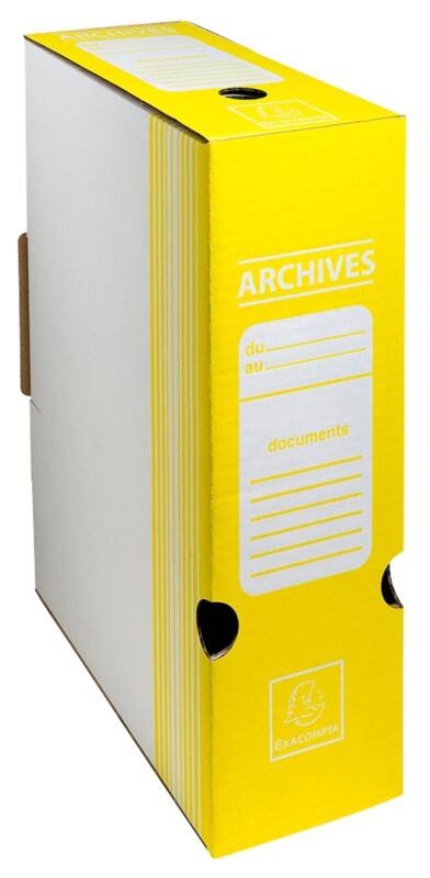 Exacompta Archivbox 261006H DIN A4 Pappkarton 35 (B) x 10 (T) x 25 (H) cm Gelb  50 Stück