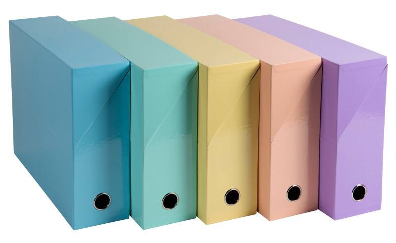 Exacompta Aquarel Archivbox 89560E DIN A4 Pappkarton 34,5 (B) x 9 (T) x 25,5 (H) cm Mehrfarbig  5 Stück