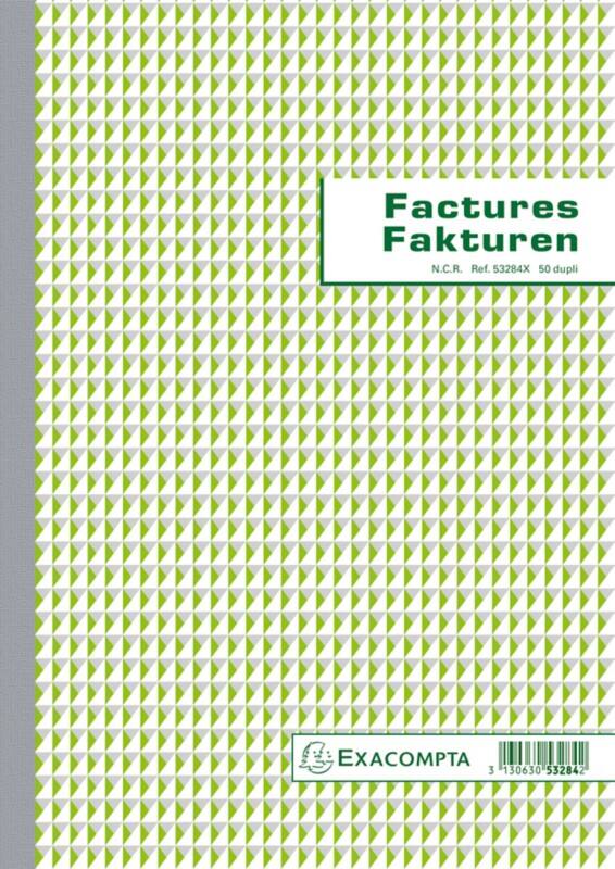 Exacompta Rechnungsbuch DIN A4 53284X Niederländischer und französischer Text Doppelt 5 Stück