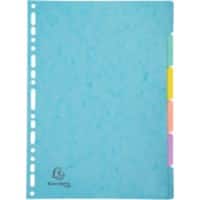 Exacompta Aquarel Register Blanko DIN A4+ Mehrfarbig 6-teilig Pressspankarton meliert 17 Löcher 7706E 25 Stück