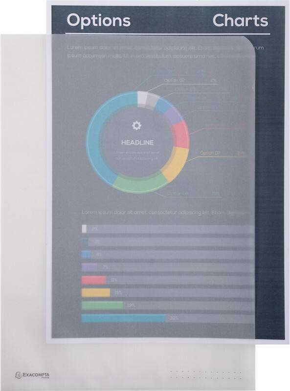 Exacompta Klarsichthülle DIN A4 Transparent Weiß Papier 110 g/m² 500 Stück