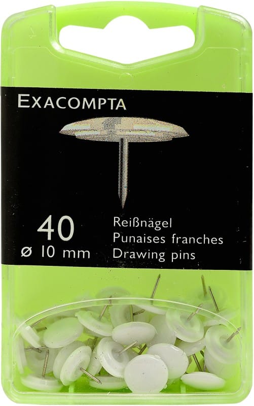 Exacompta Reißnägel PS (Polystyrol) 10 mm Weiß 40 Stück