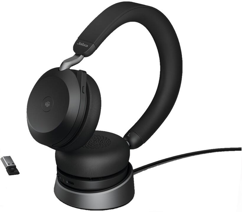 Jabra Headset Evolve2 75 Link380A MS Stand Blk EON